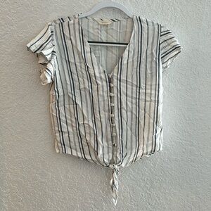 NWOT Sim & Sam Knot Front Stripe Top Size Medium